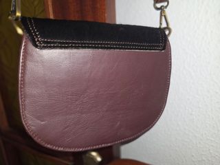 Bolso bandolera cuero marrón-negro