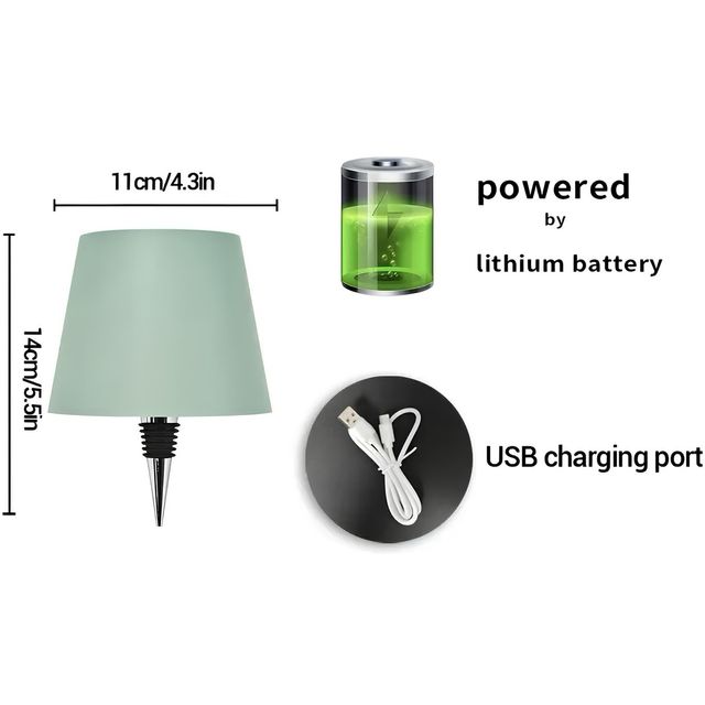 Lampada LED decorativa per Bottiglia Verde Oliva