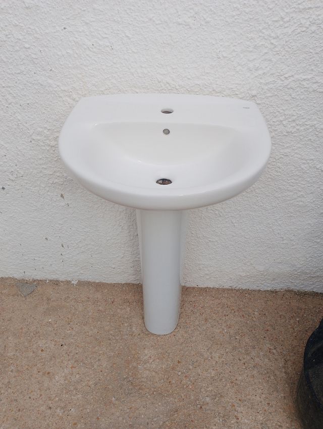 Lavabo porcelana blanco + pedestal