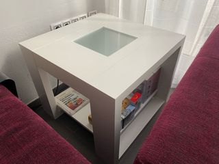 Mesa centro blanca madera - cristal