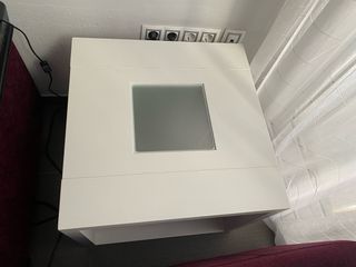Mesa centro blanca madera - cristal