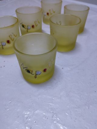 6 shottini in vetro sabbiato