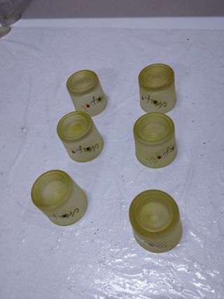 6 shottini in vetro sabbiato