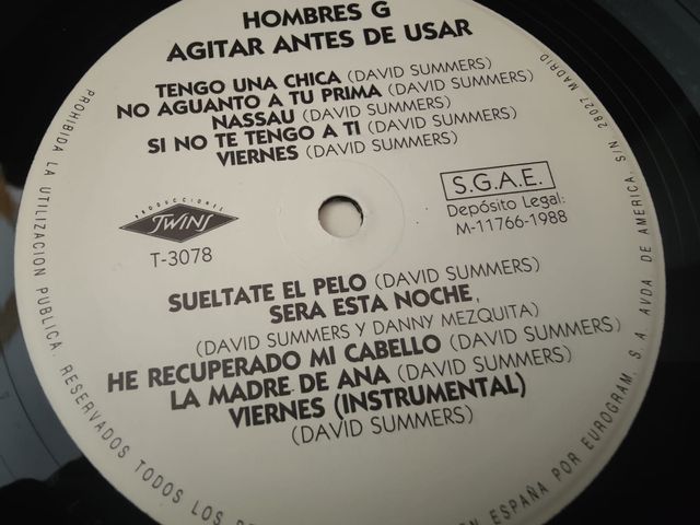 Vinilo Hombres G - Agitar antes de usar