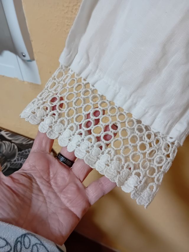 Camisa blanca ibicenca talla unica