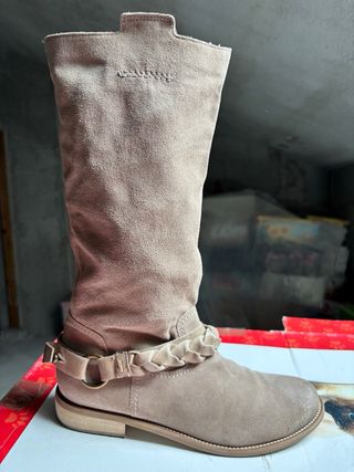 Stivali scamosciati beige donna