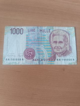 Billete 1000 Liras italianas 1990