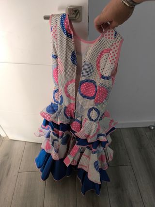 Vestido Flamenca niña Rosa Azul de la talla 6año
