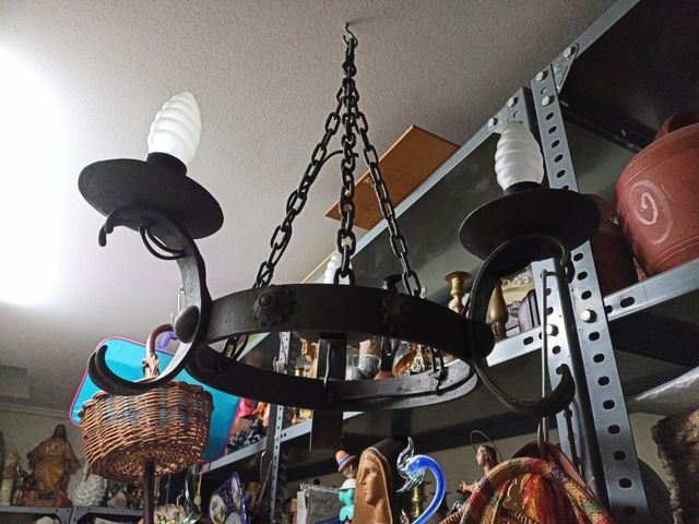 Lampara forja 3 luces 60x50cm