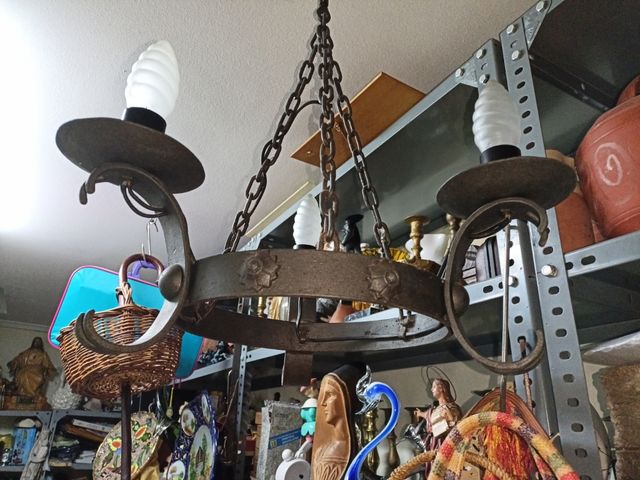 Lampara forja 3 luces 60x50cm