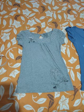 2 Camisetas Mujer - Gris y Azul