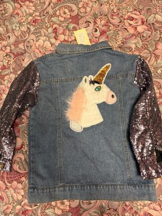 Chaqueta vaquera niña unicornio talla 130