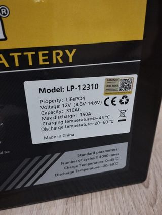 Batería litio liitokala 310A NUEVA