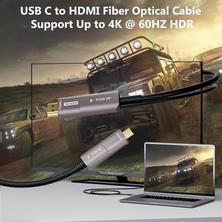 Cable Fibra USB C a HDMI 4K compatibleThunderbo