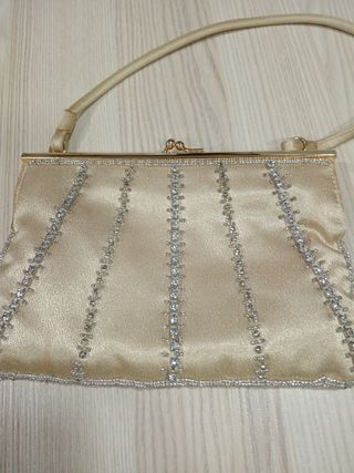 Bolso fiesta beige pedreria