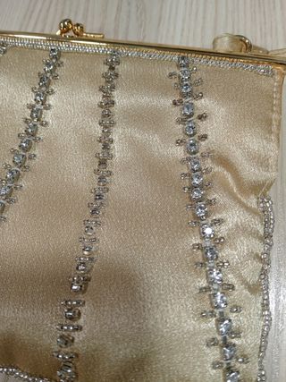 Bolso fiesta beige pedreria