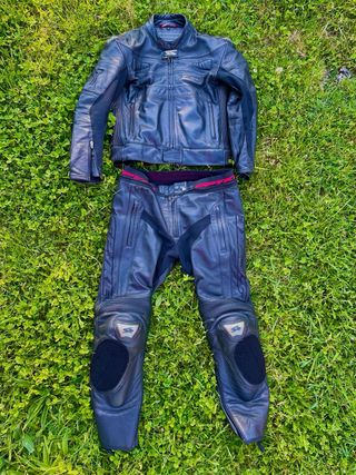 Traje moto cuero Spike 2 piezas
