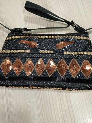 Bolso negro lentejuelas fiesta
