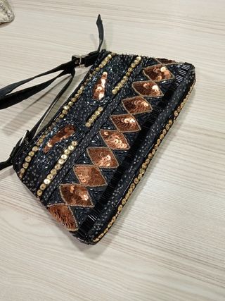 Bolso negro lentejuelas fiesta