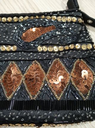Bolso negro lentejuelas fiesta