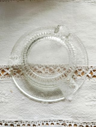 CENICERO DE CRISTAL TALLADO ANTIGUO