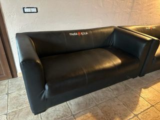 Sofá 3 posti in eco pelle Nera.