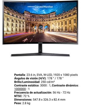 Monitor curve Samsung hdmi 24’