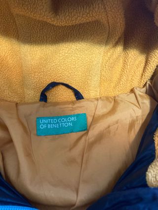 Chaqueta plumas  Beneton niño negra talla 12/14