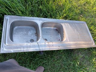 Fregadero doble inox usado otro disponible con  un