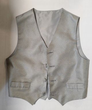 Chaleco gris plata niño ceremonia