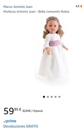 Muñeca “Bella” de Antonio Juan con cambio de ropa 