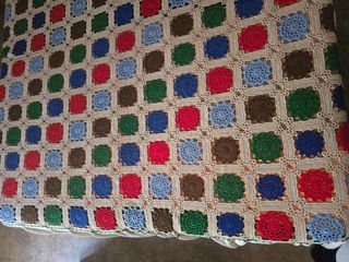 Colcha ganchillo algodón multicolor