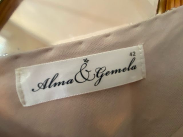 Vestido fiesta azul pedrería