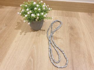 Collar plateado doble vuelta 66 cm