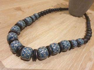 Collar de bisutería bolas señora 35cm