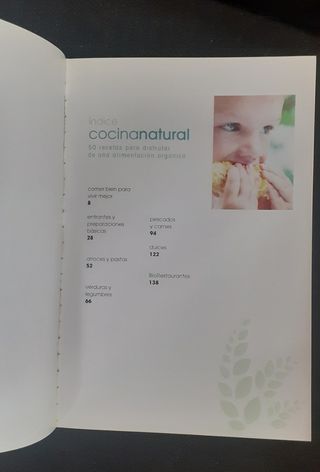 Cocina Natural,  50 recetas, alimentación orgánica