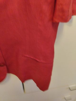 Tailleur con gonna in lino rosso