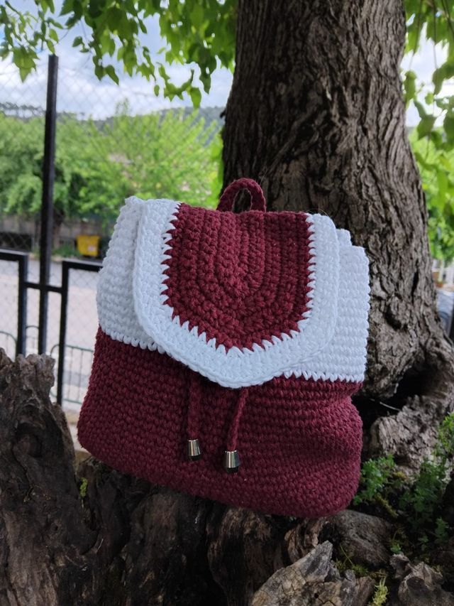 Bolsos crochet: rosa y morado