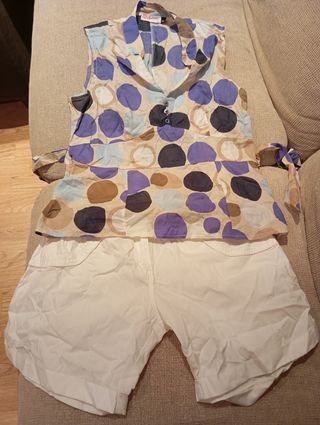 Conjunto blusa y shorts