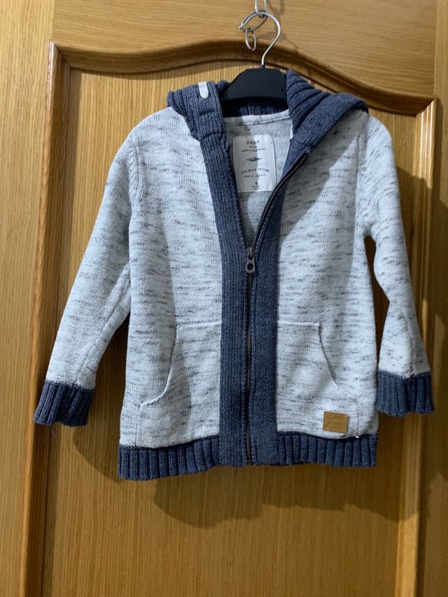 Chaqueta niño Zara - Gris/Azul - Talla 4 años