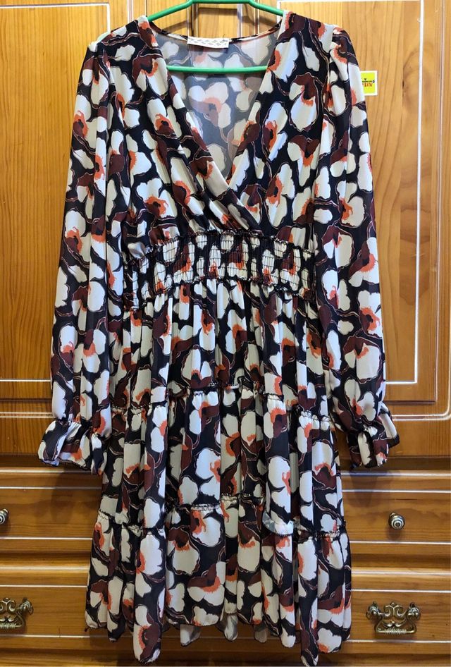 Vestido floral manga larga