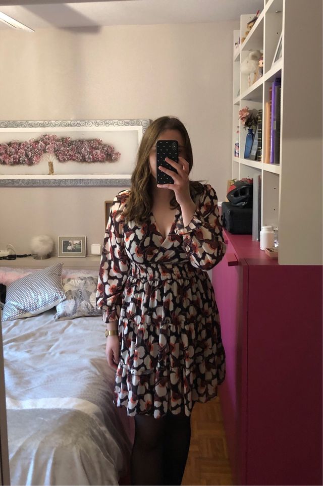 Vestido floral manga larga