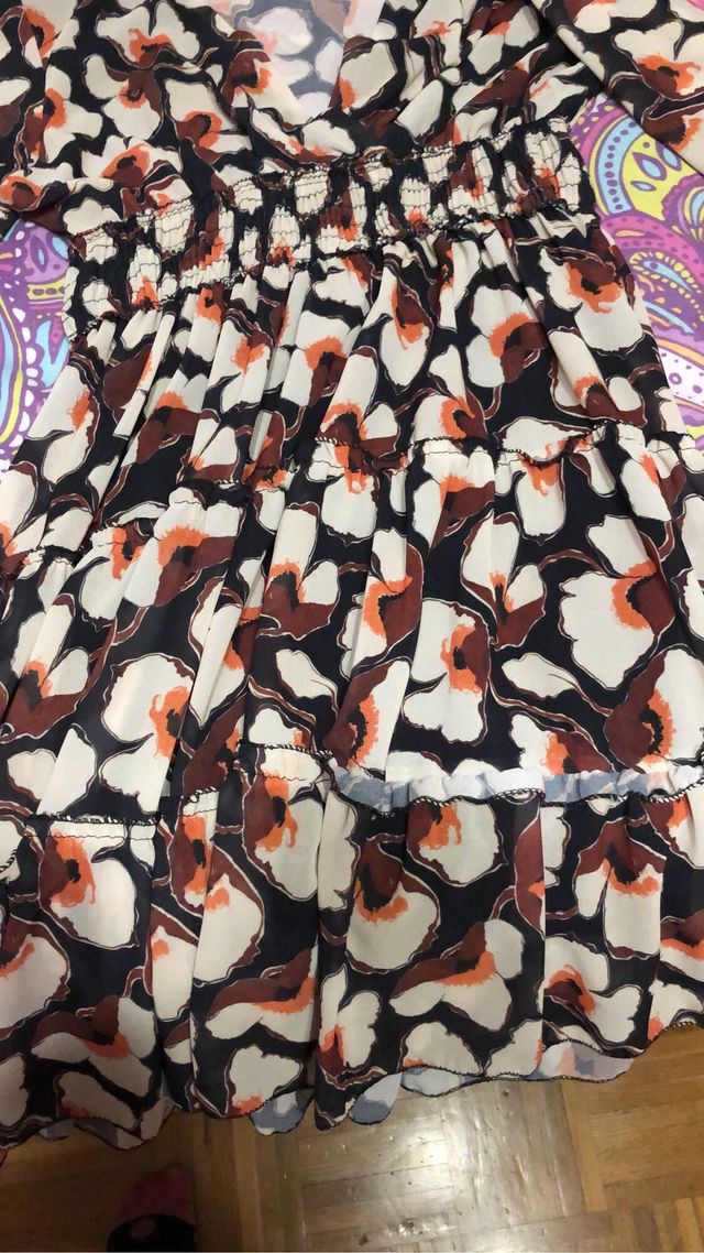 Vestido floral manga larga