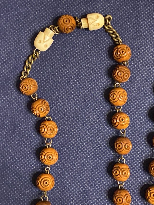 Rosario antico legno osso