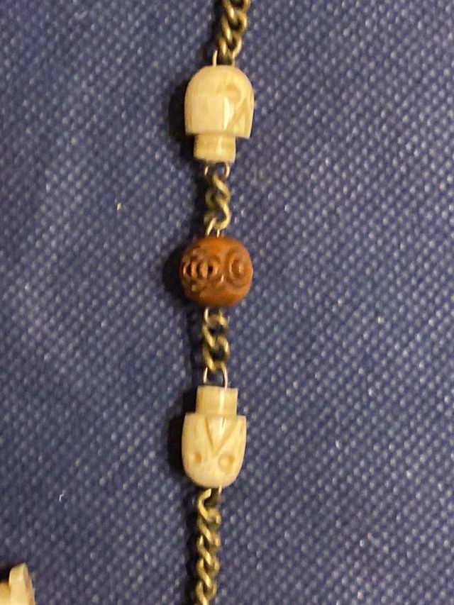 Rosario antico legno osso