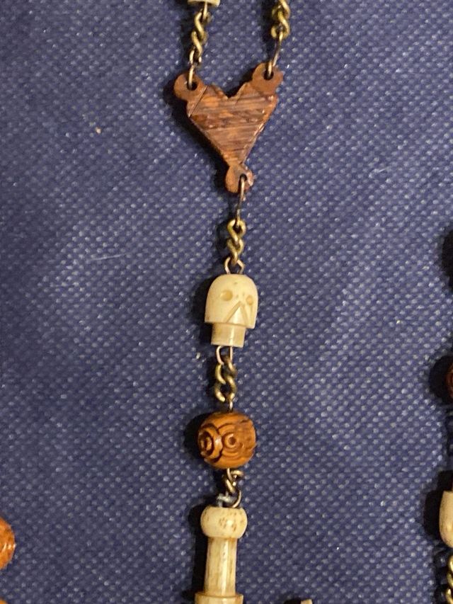 Rosario antico legno osso