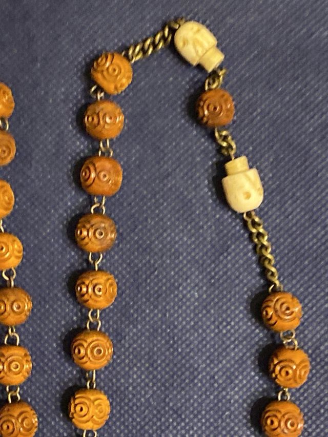 Rosario antico legno osso