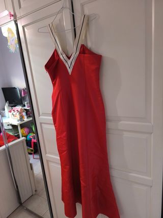 Vestido fiesta rojo largo