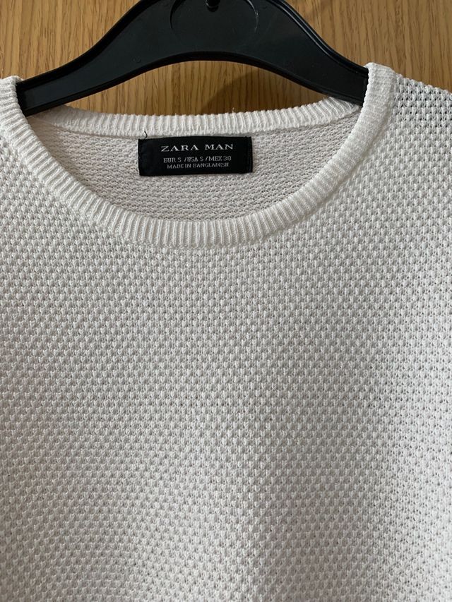 Jersey Zara blanco hombre