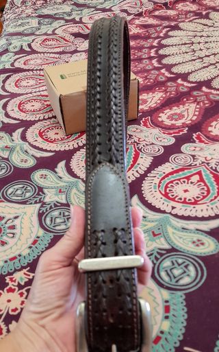 Cinturón cuero trenzado marrón - Talla 100